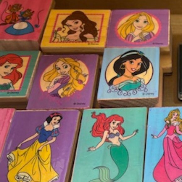 Lot of 13 Disney Princesses Disney Characters Mounted Rubber Stamps - Picture 5 of 16